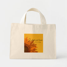 Orange Flower on Yellow Wedding Tote Bag