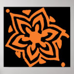 Orange flower print
