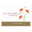 Orange Flower Save The Date business cards