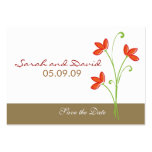 Orange Flower Save The Date business cards