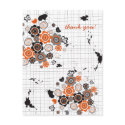 Orange Flowers & Chicks Scrapbook Doodles Postcard