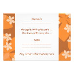 Orange Flowers. Retro Floral Pattern. Personalised Announcements
