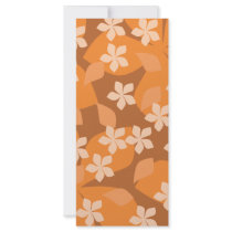 Orange Flowers. Retro Floral Pattern. Personalised Rack Card