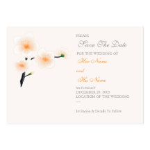 Orange Flowers Save The Date MiniCard Business Card