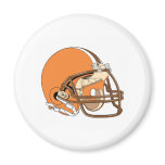 Orange football helmet magnet
