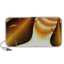 Orange Fractal Art Travelling Speakers