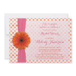 Orange Gerber Polka Dot Bridal Shower Invitation