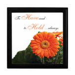 Orange Gerbera Daisy Anniversary Trinket Box