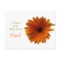 Orange Gerbera Daisy Recipe Card Post Card
