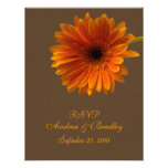 Orange Gerbera Daisy Response Card Personalised Invites