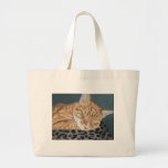 Orange Ginger Tabby Sleeping Cat Painting Art Tote Bag