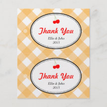 Orange gingham diy wedding gift bag hang tag flyers