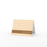 Orange gingham ribbon custom photo thank you greeting card