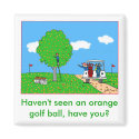 Orange Golf Ball Cartoon Magnet