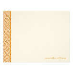 Orange Greek Key Pattern Thank You Notes Custom Invite