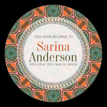 Orange Green Fresh Organic Gift Book label Sticker stickers