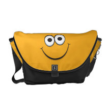 Orange happy cartoon smiley face messenger bag