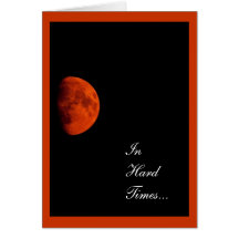 Orange Harvest Moon, Sympathy, Encouragement Greeting Cards