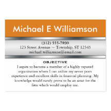 Orange Header RESUME Business Cards