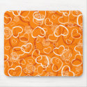 Orange hearts and roses mouse pad mousepads