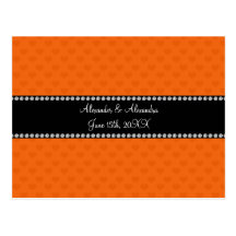 Orange hearts wedding favors postcard
