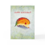 Orange Hedgehog Greeting Card(customisable)
