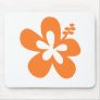 Orange hibiscus flower mouse pads