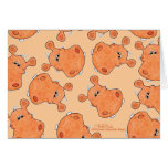 Orange Hippo Head collage Card