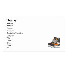 Orange Hockey Skates Business Card