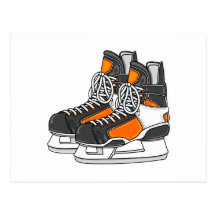 Orange Hockey Skates Postcard