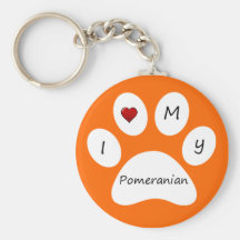 Orange I Love My Pomeranian Key Chain