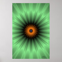 Orange Iris Fractal Print