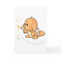 Orange Kacheek wishing on a dandelion cards
