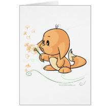 Orange Kacheek wishing on a dandelion Greeting Card