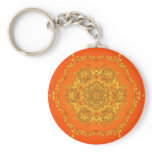 Orange Kaleidoscope: Hexagonal Artwork: keychains