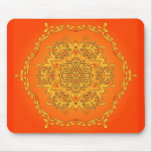 Orange Kaleidoscope: Hexagonal Artwork: mousepads