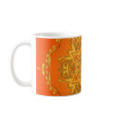 Orange Kaleidoscope: Hexagonal Artwork: mugs