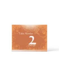 Orange Kanji for Love Swirl Table Number Cards Post Card