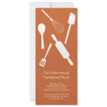 Orange kitchen utensil Thanksgiving potluck party invitations
