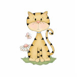 Orange Kitty w/ Flower Photo Sculptures