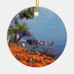 Orange Lake Geneva, Montreux, Switzerland flowers Ornament