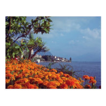 Orange Lake Geneva, Montreux, Switzerland flowers Postcard