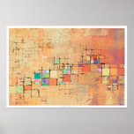 Orange Lattice Harmony Abstract Print