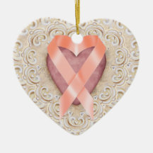 Orange Leukaemia Ribbon From the Heart - SR Christmas Tree Ornaments