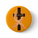 Orange Leukaemia Survivor's Cross of Faith buttons
