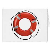 ORANGE LIFE RING GREETING CARD