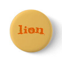 Orange Lion Party Favour Pin Button