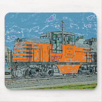 Orange Locomotive Mousepad