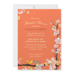 Orange Love Birds Cherry Blossom Bridal Shower Personalized Invitation