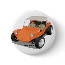 Orange Manx Only Pinback Button